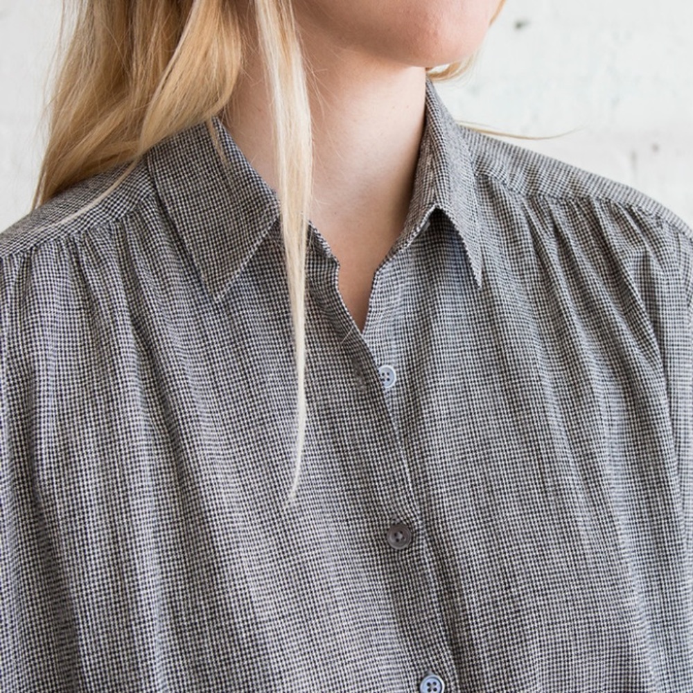 6397 Oversized Houndstooth Shirtdress - Picture 4 of 11